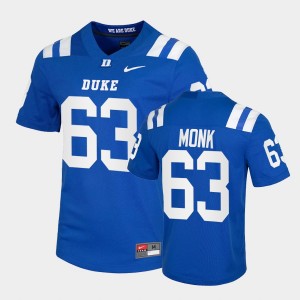 Men's Duke Blue Devils #63 Jacob Monk Blue College Football Jersey 419175-209