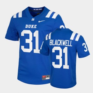 Men's Duke Blue Devils #31 Josh Blackwell Blue College Football Jersey 328332-361