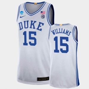 Men's Duke Blue Devils #15 Mark Williams White 2022 NCAA Limited Basketball March Madness Jersey 711743-592