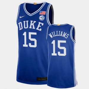 Men's Duke Blue Devils #15 Mark Williams Royal Authentic College Basketball Jersey 471225-267