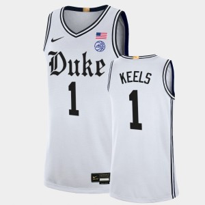 Men's Duke Blue Devils #1 Trevor Keels White The Brotherhood Limited Basketball College Basketball Jersey 966719-690