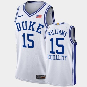 Men's Duke Blue Devils #15 Mark Williams White 2021 2022 NBA Draft top prospect Home Jersey 620167-709