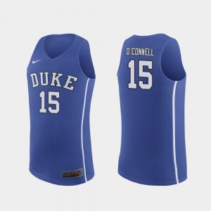 Men's Duke Blue Devils #15 Alex O'Connell Royal March Madness College Basketball Authentic Jersey 167901-944