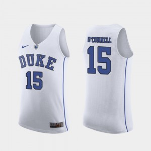 Men's Duke Blue Devils #15 Alex O'Connell White March Madness College Basketball Authentic Jersey 837608-874