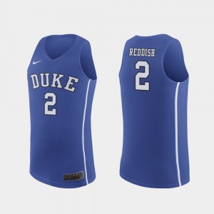 Men's Duke Blue Devils #2 Cam Reddish Royal March Madness College Basketball Authentic Jersey 204915-529