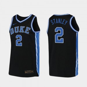 Men's Duke Blue Devils #2 Cassius Stanley Black 2019-20 College Basketball Replica Jersey 557387-987
