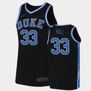Men's Duke Blue Devils #33 Grant Hill Black College Basketball Replica Jersey 799196-680