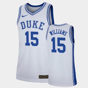 Men's Duke Blue Devils #15 Mark Williams White Basketball Replica Jersey 114922-749