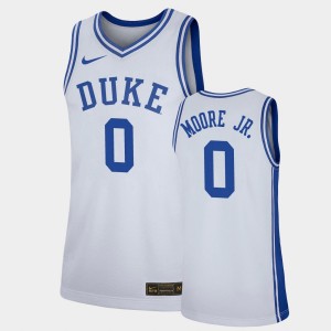 Men's Duke Blue Devils #0 Wendell Moore Jr. White Basketball Replica Jersey 428066-273