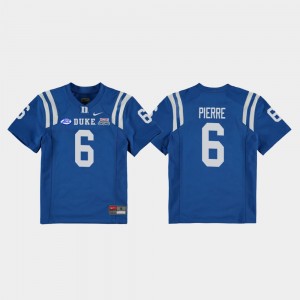 Youth Duke Blue Devils #6 Nicodem Pierre Royal College Football Game 2018 Independence Bowl Jersey 957893-200