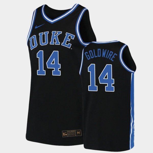 Men's Duke Blue Devils #14 Jordan Goldwire Black Stitched Jerseys